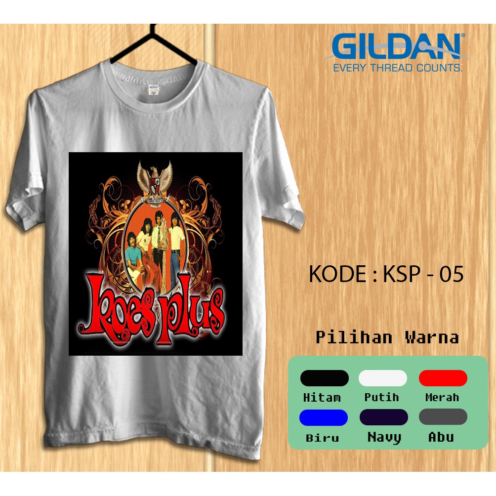 Kaos Gildan Softstyle Koes plus musisi Indonesia era tahun 70an