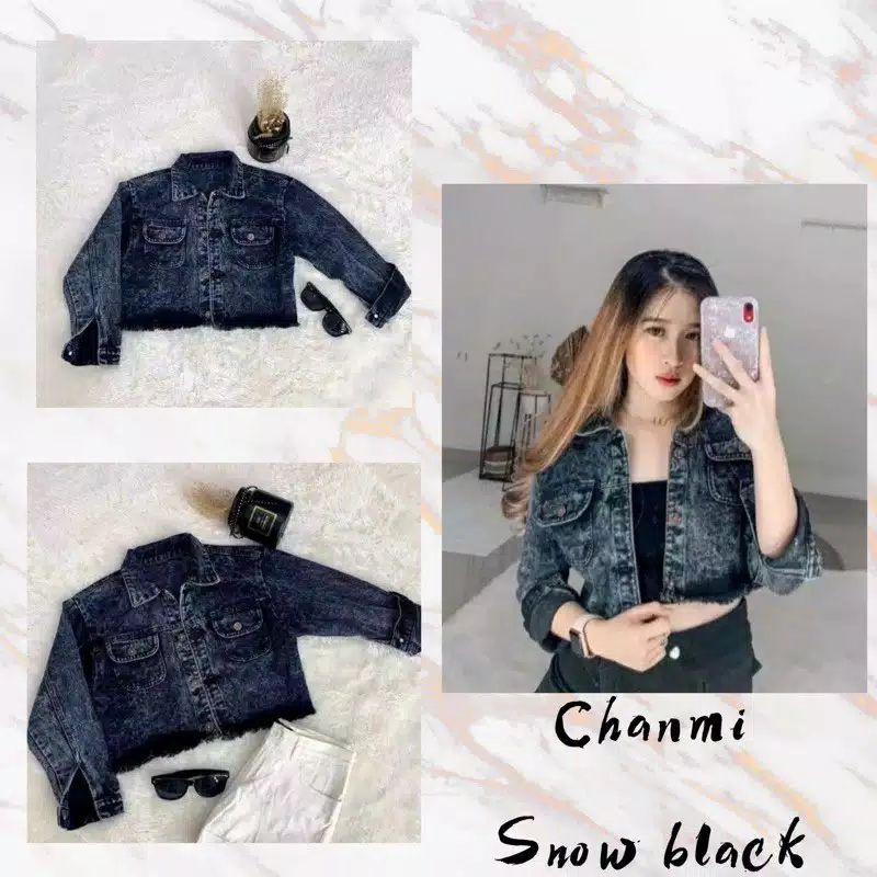 GFS CHANMI ORIGINAL CROP JEANS JACKET HARGA PROMO denim jaket wanita cewek cewe jaket murah dan terlariss-2