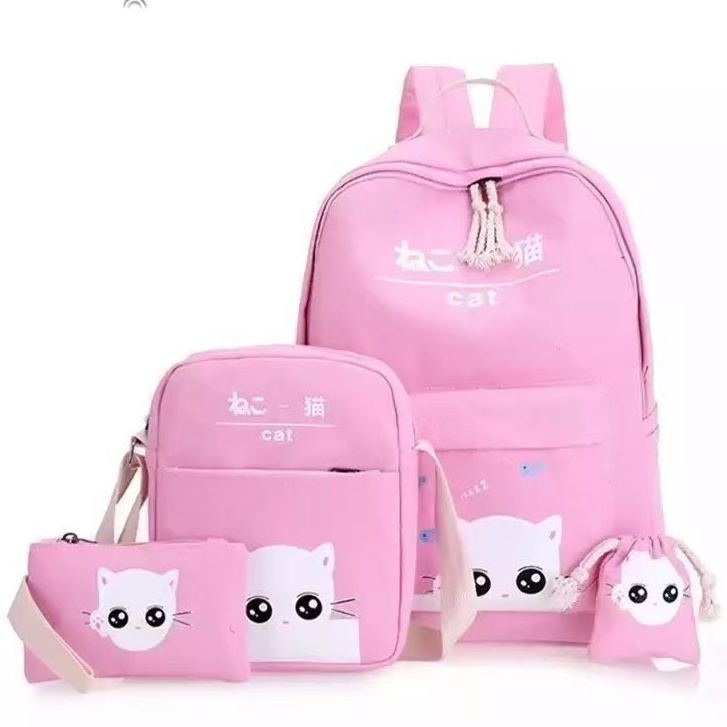 BDKR_TAS - Tas ransel 4in1 motif kepala kucing / fashion backpack / kucing ngintip Tas Ransel wanita karakter kucing Ngintip cute Terbaru Fashion Women Backpack