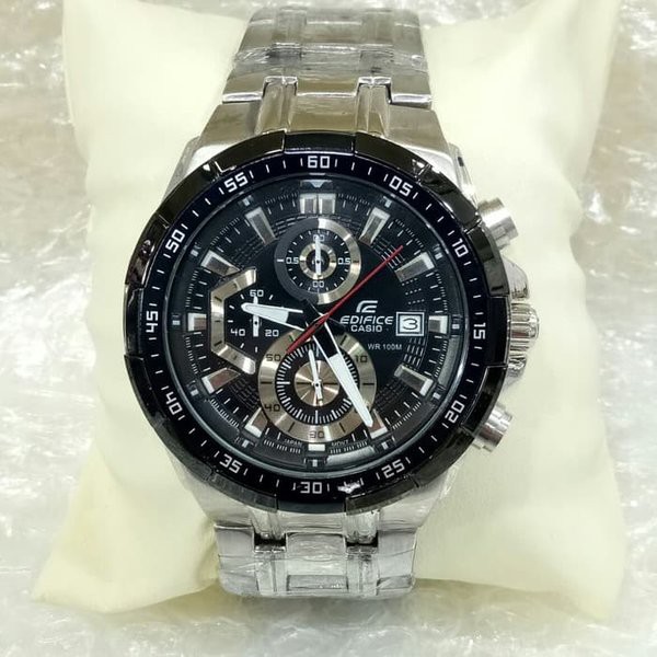 Jam Casio Edifice EFR 539D - 1A2VUDF Stainless Silver Dial Black