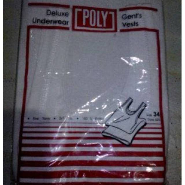 Singlet pria brand poly | poly ori | kaos dalam pria merk poly