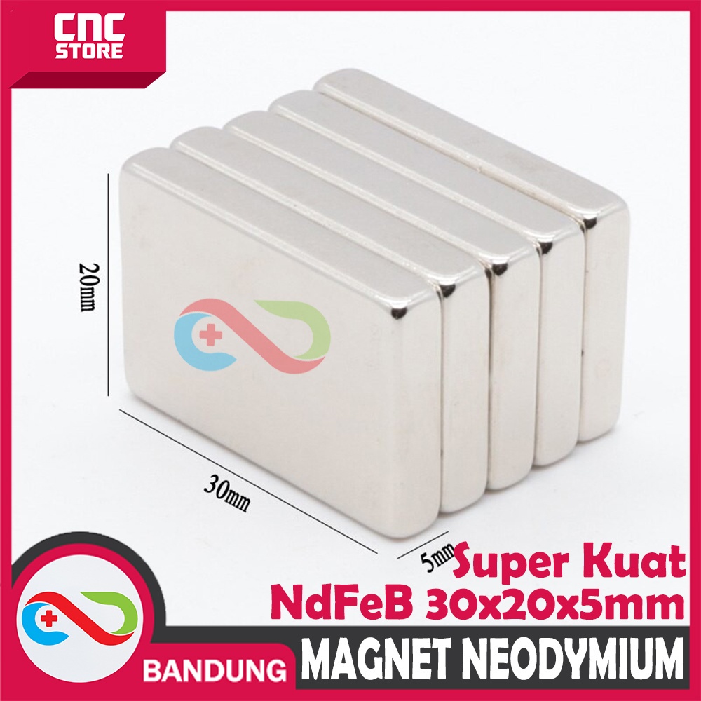 MAGNET NEODYMIUM NDFEB KOTAK PERMANEN 30X20X5MM