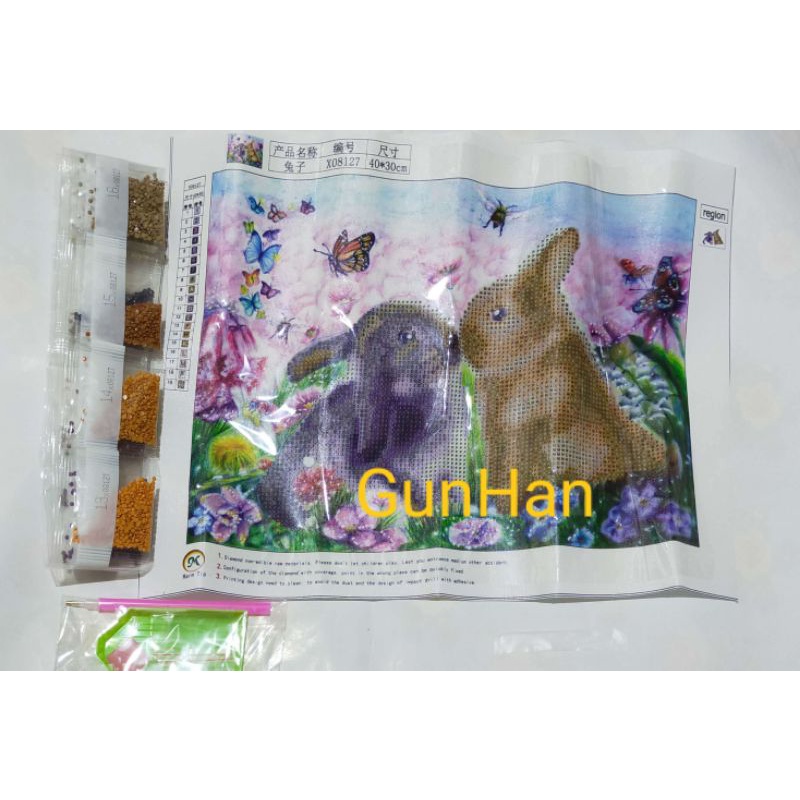 Diamond Painting 5D (gambar sudah termasuk dengan alat)