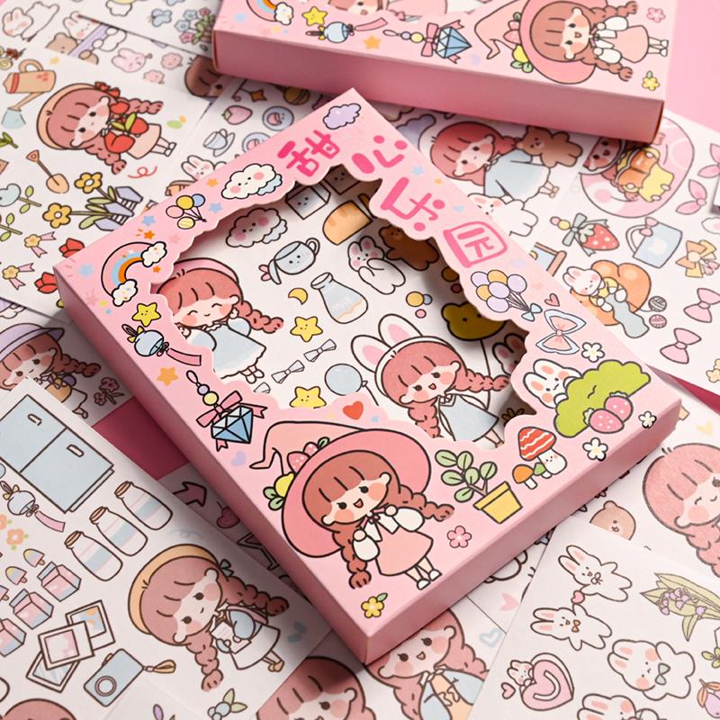 50 Lembar Stiker Kertasselotip Washi Gambar Kartun Kawaii Untuk Dekorasi Scrapbook DIY
