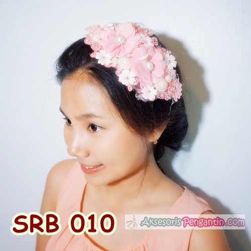 [SIAP KIRIM] HEADPIECE PERNIKAHAN AKSESORIS BRIDAL WEDDING SIRKAM PINK SRB010