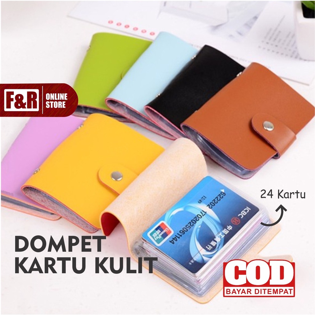 Dompet Kartu ATM Dompet Kartu Wanita Pria Dompet Kartu Kulit Import Isi 24 Card Holder Organizer