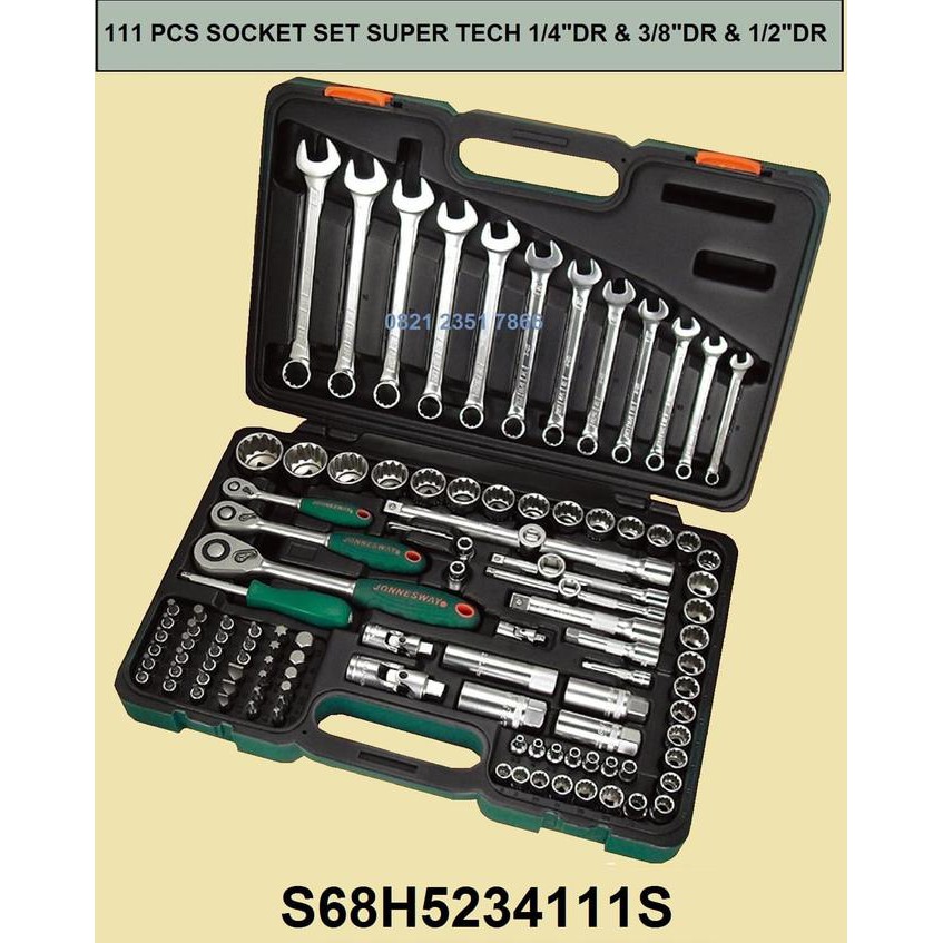 JONNESWAY 111 PCS SOCKET SET SUPER TECH ( S68H5234111S ) Murah Banget