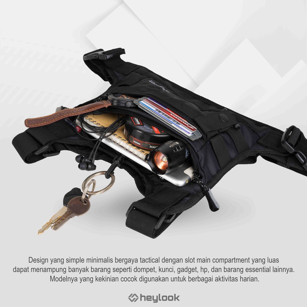 Chest Bag Tas Selempang Dada Premium Multifungsi Chest Rig Bag Tas Dada Pria Tactical Pelindung Dada Motor Biker Sepeda