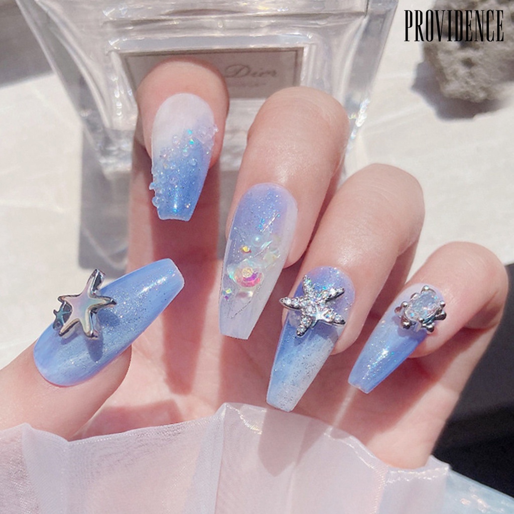 Providence Hiasan Kuku Bentuk Bintang Laut Aksen Berlian Imitasi Untuk Aksesoris Nail Art DIY