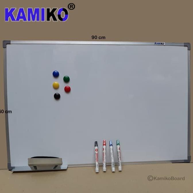 

Whiteboard Kamiko 60 x 90 Spidol H,B,HJ, M, Hapus magnet, Magnet