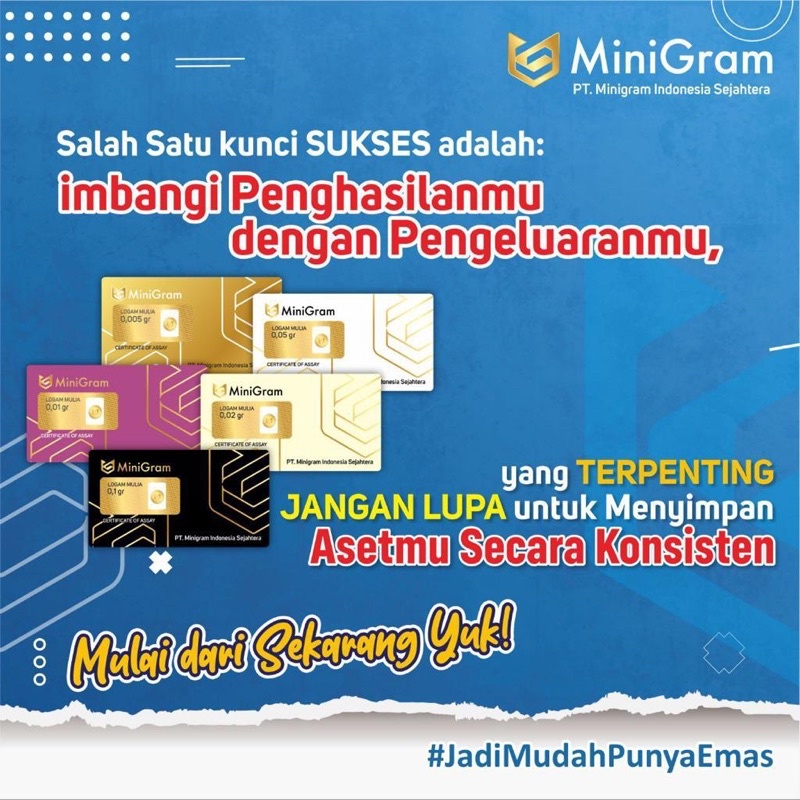 MINIGRAM Emas Logam Mulia Batangan 24Karat Murni Asli Bisa Untuk Merchandise Souvenir Kado Ukuran 0.001 0.002 0.005 0.01 0.02 Gram