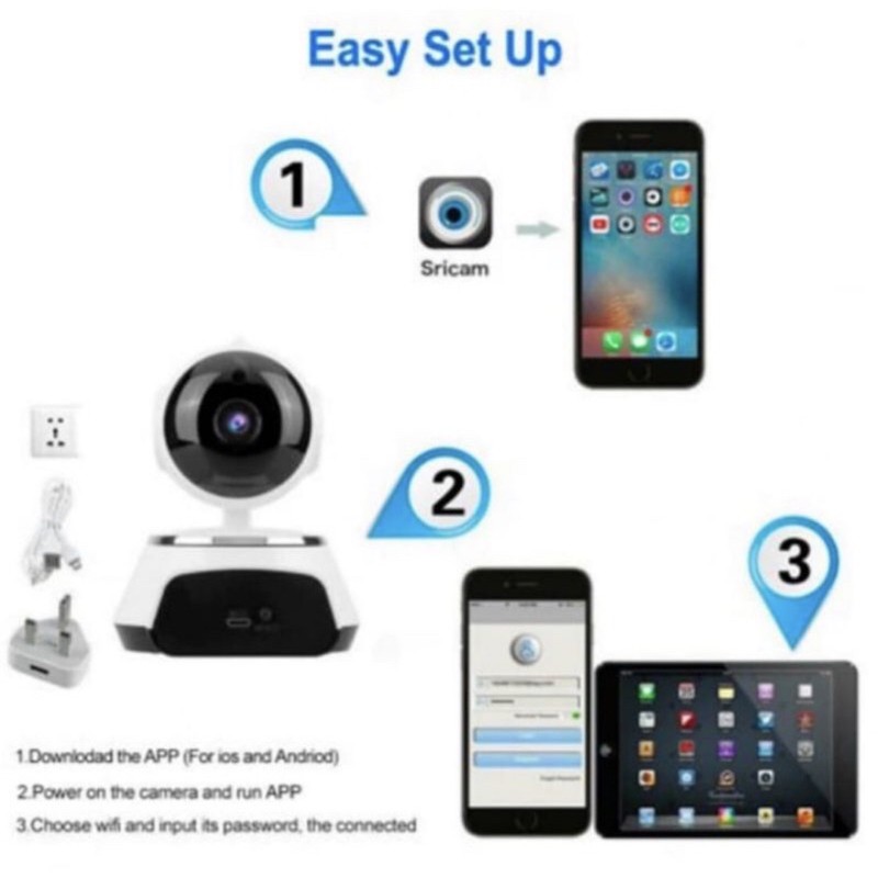 IP Camera 5Mp WIFI CCTV V380Pro Smart Wifi Kamera HD1080P Q6 Wireless IP Kamera APP Control-nya