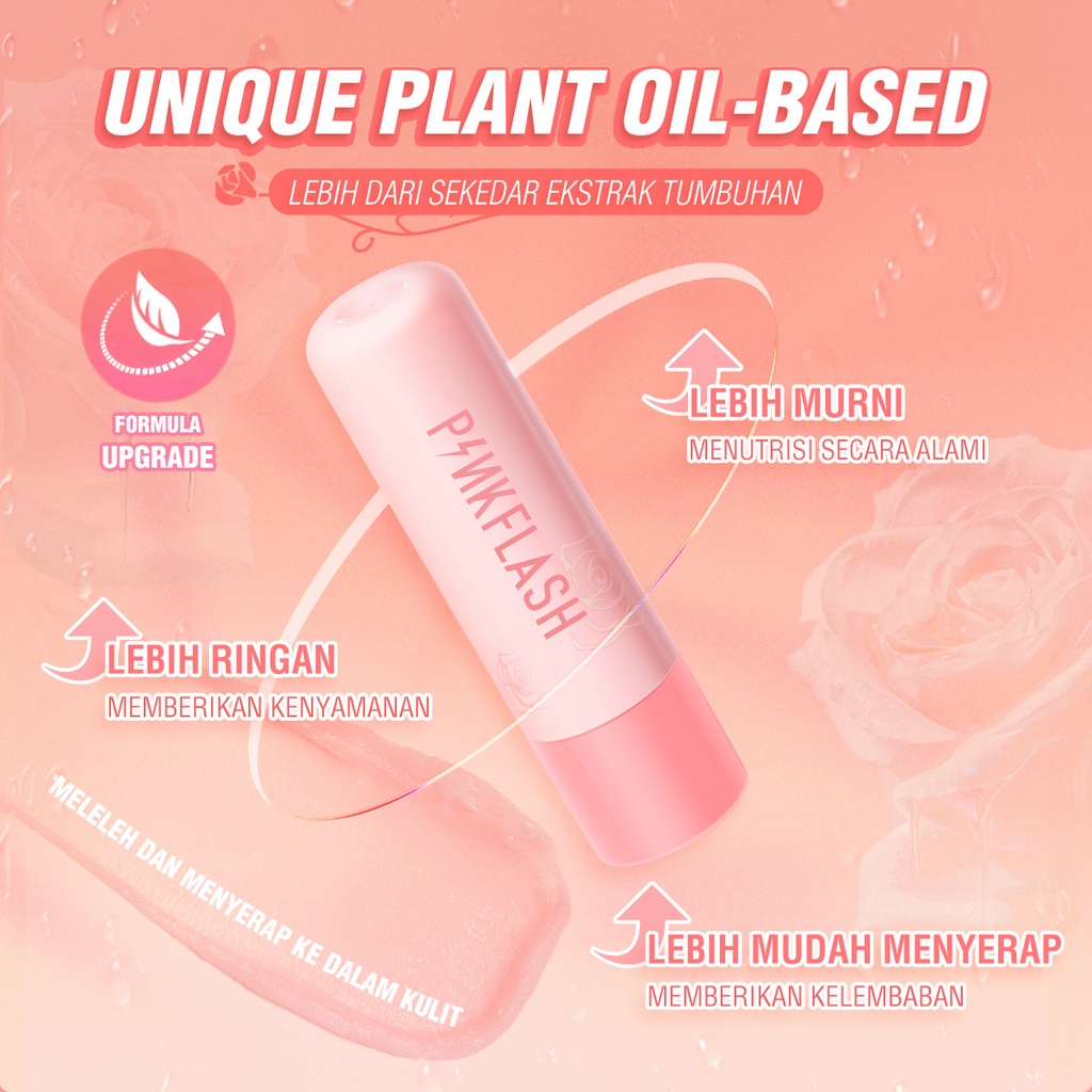 PINKFLASH Waterproof Lip Balm Lip Oil Lasting Moist Soft Lips Moisturizing Hydration Lips Cream Plumper Lip Base Care