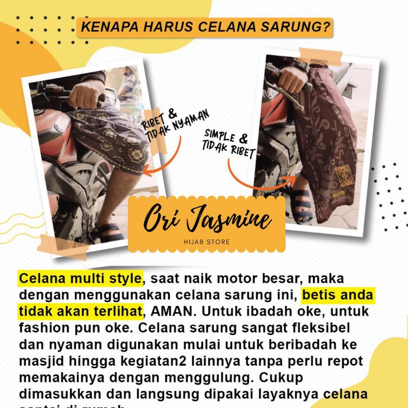 Sarung celana dewasa muslim wadimor jumbo hitam polos pria murah