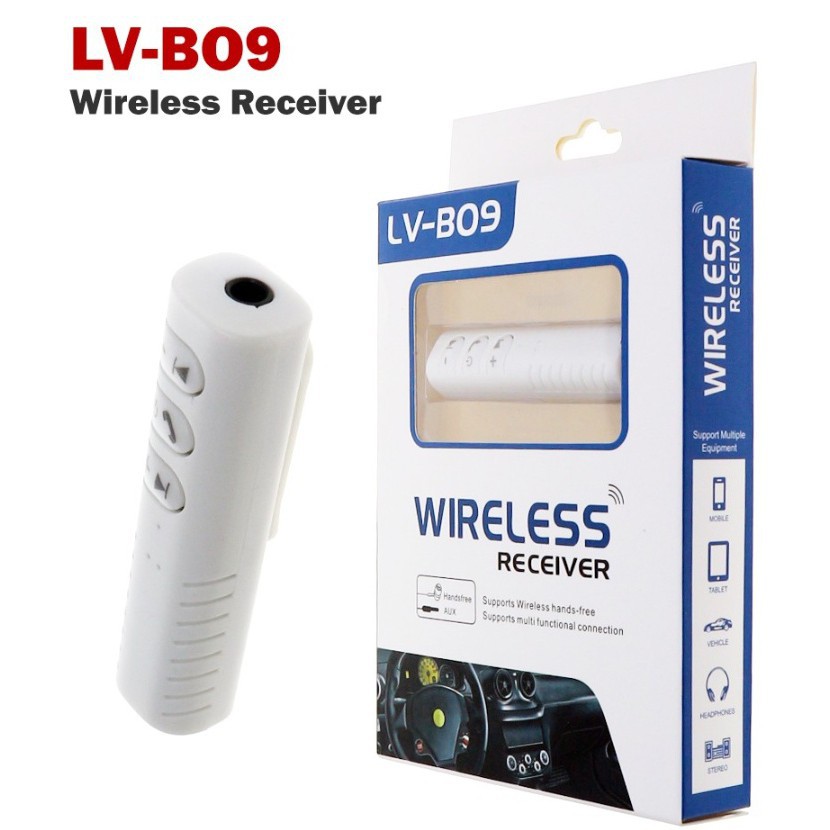 Bluetooth Wireless Audio Music Receiver Aux 3.5mm M-Tech LV-B09