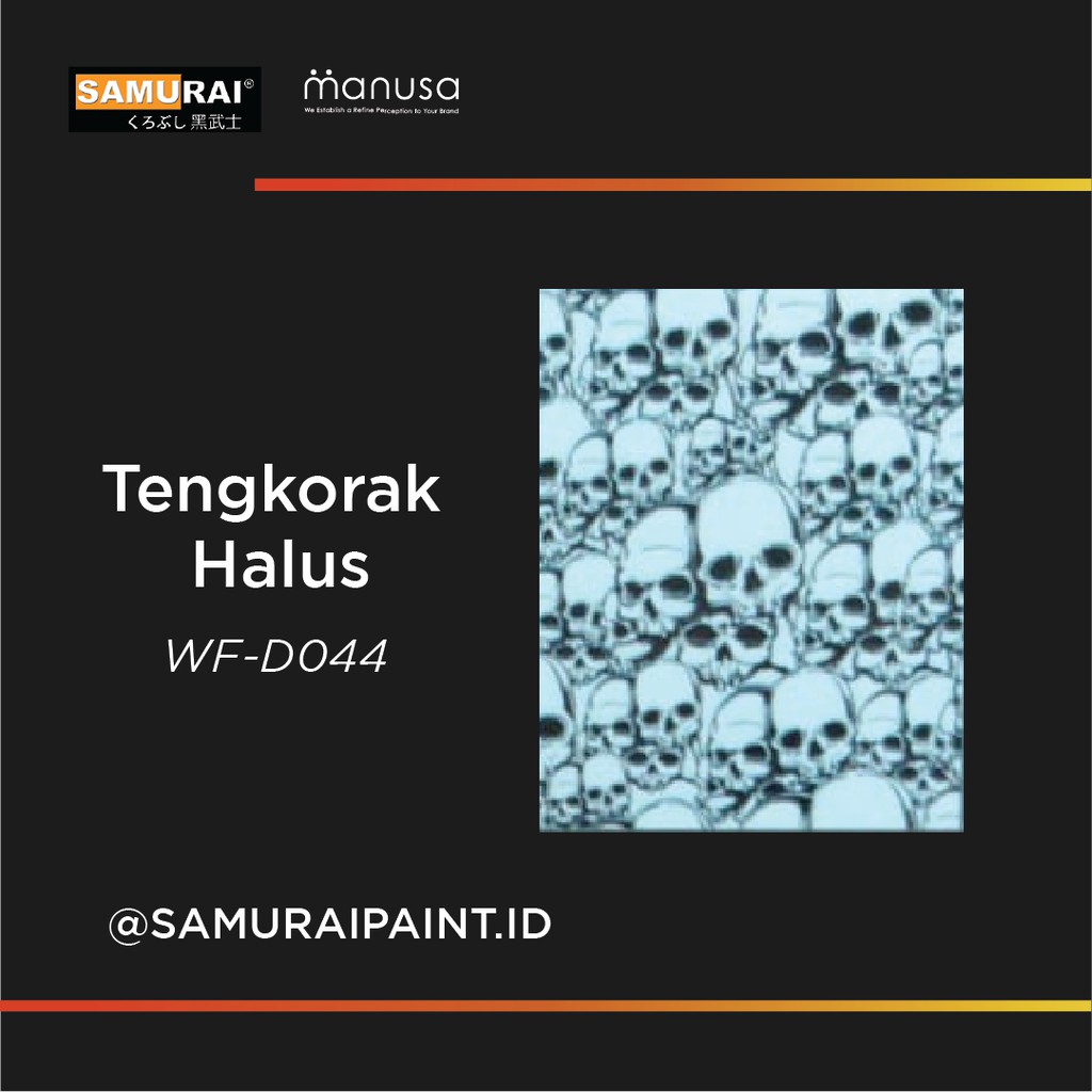 Samurai Paint Water Film Transfer Motif Tengkorak Halus WFD044 Premium Quality