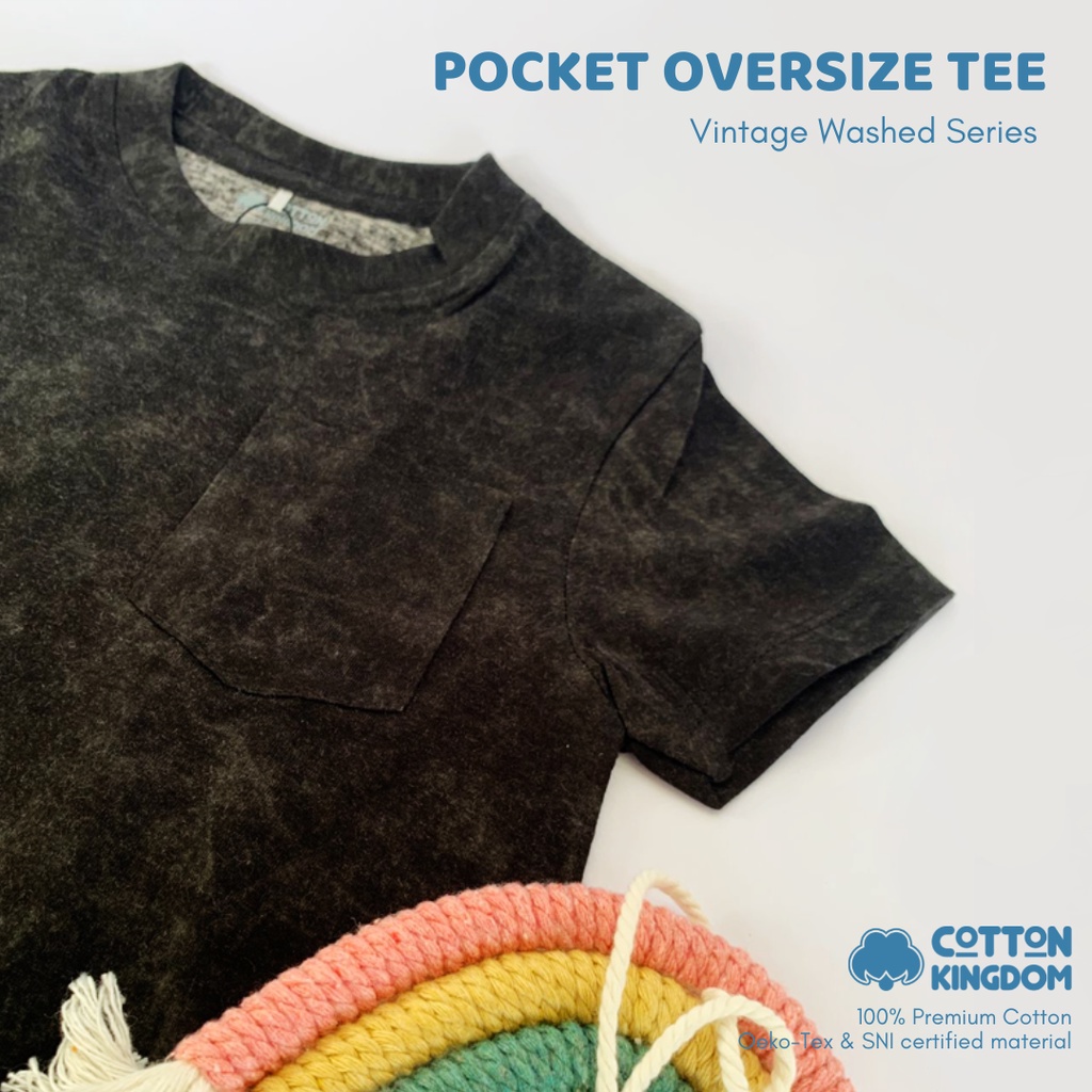 Cotton Kingdom Toddler Pocket Oversize Tee - Vintage Washed Series/Kaos Anak Oversize/ Todler Over Tee