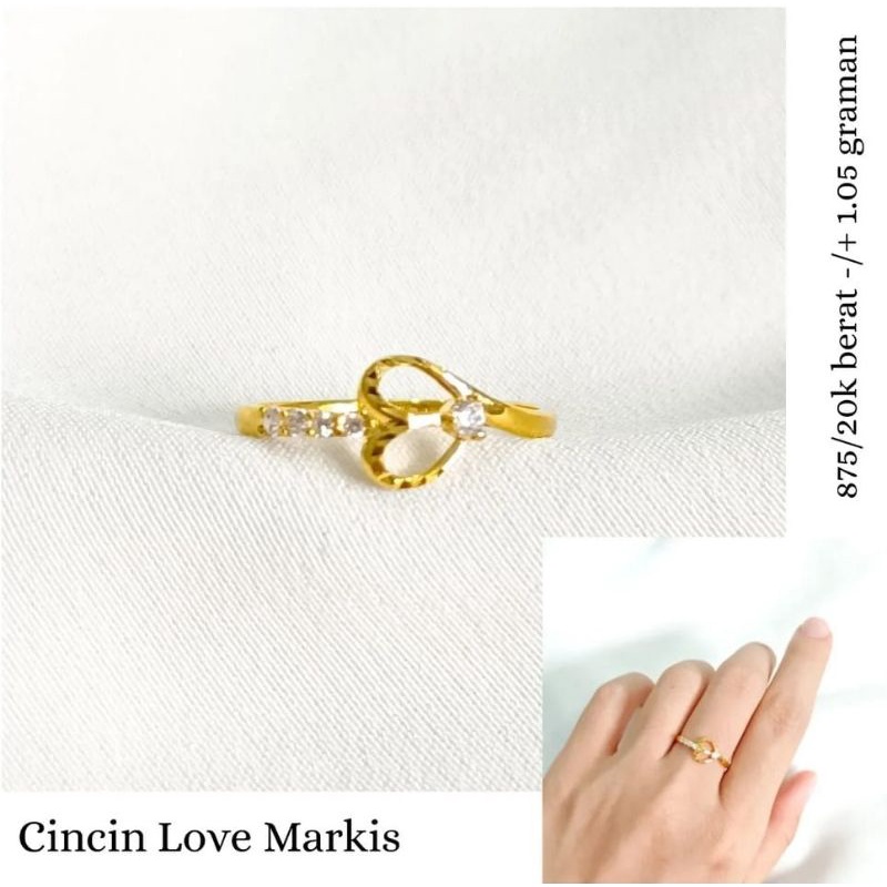 cincin love markis elegant emas asli
