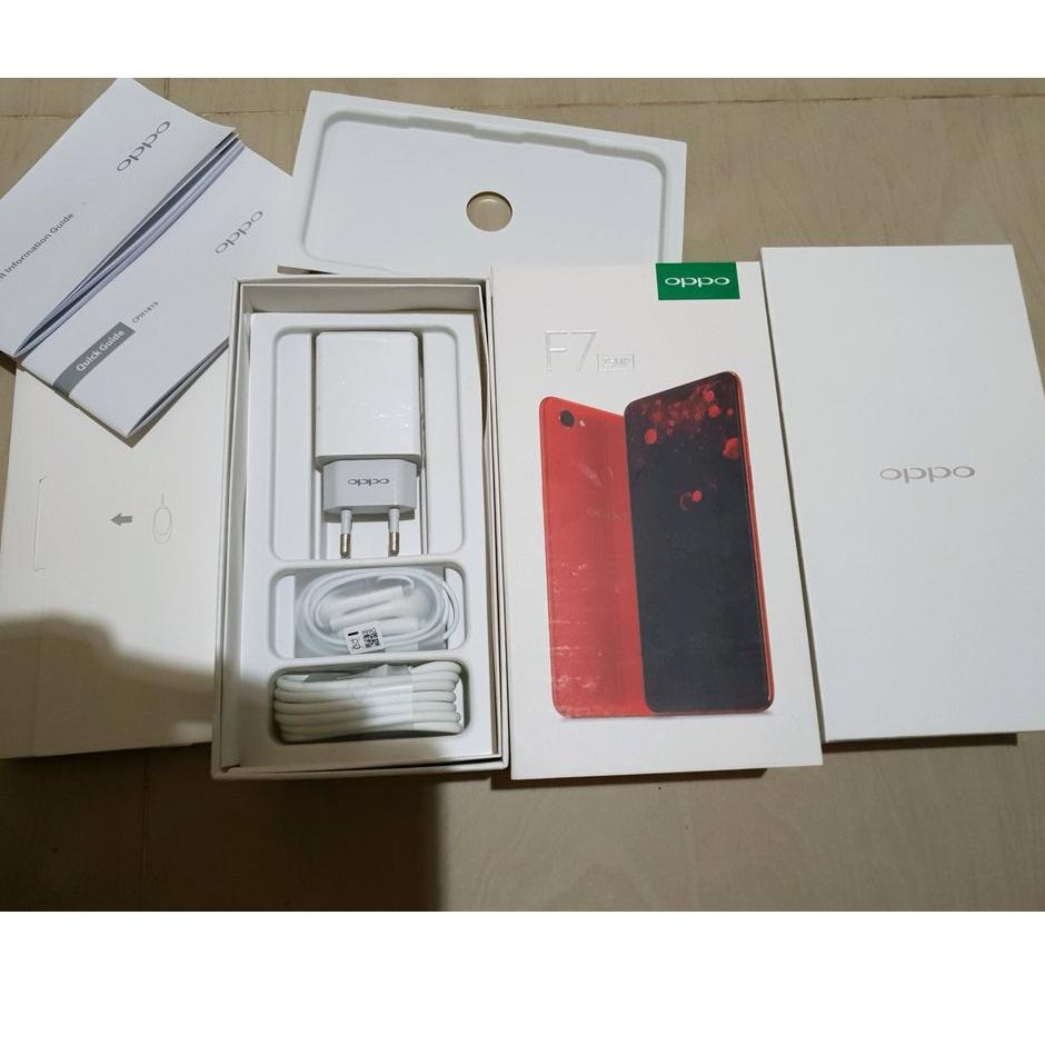

➲ DUS/BOX/BOOK/KOTAK ORIGINAL OPPO F7 FULLSET AKSESORIS/ACC ♢