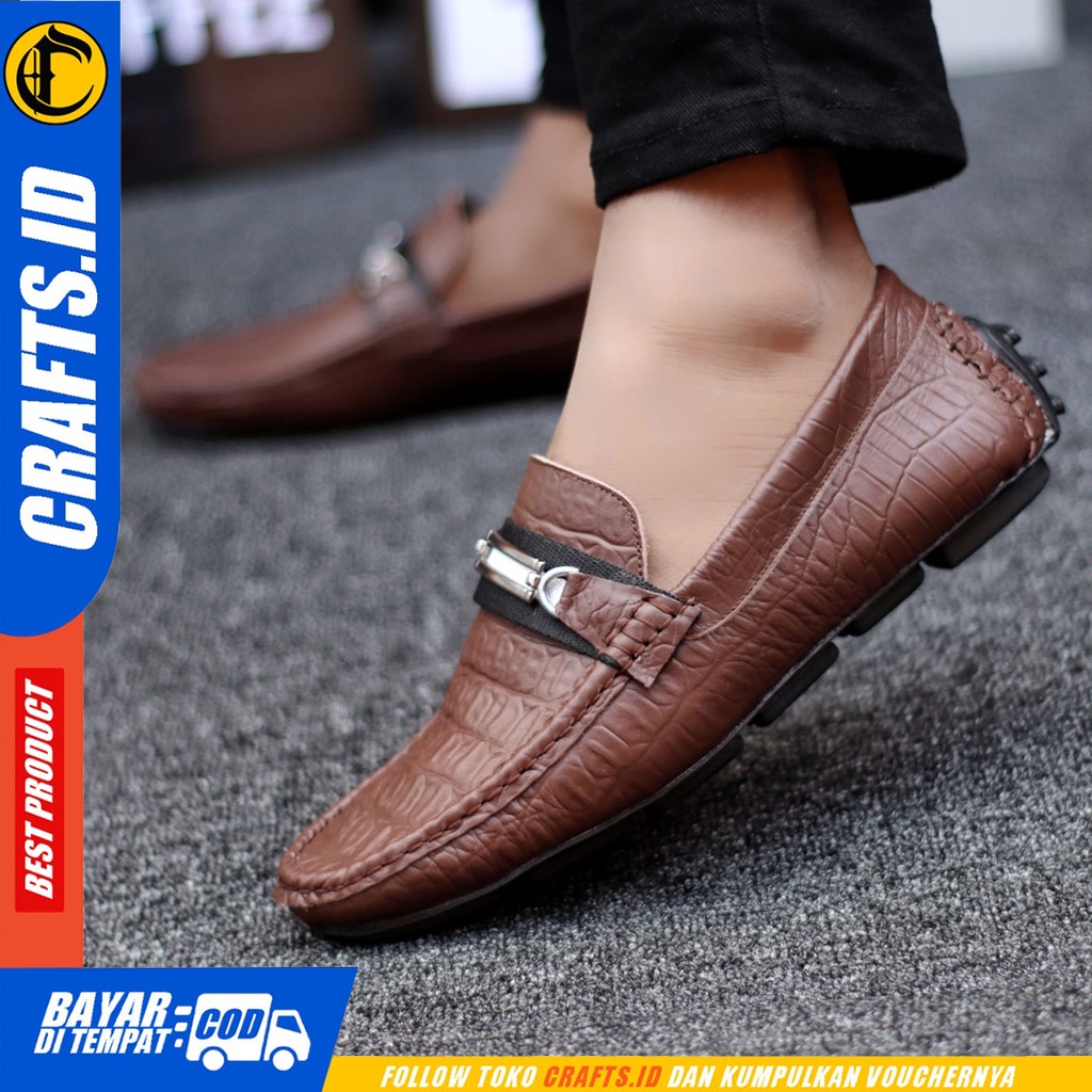 Crafts Granolah - Sepatu Kulit Casual Slip On Kerja Pria