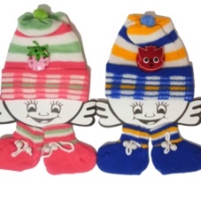 1 Set Murah Topi Kupluk Rajut dan Kaos Kaki Anak Bayi-Vegasus Store(COD)