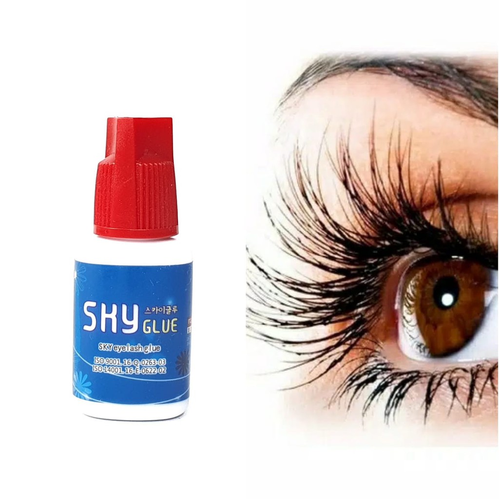 SKY Eyelash Glue Lem Bulu Mata Palsu Tahan Lama Cepat Kering Merah ORI