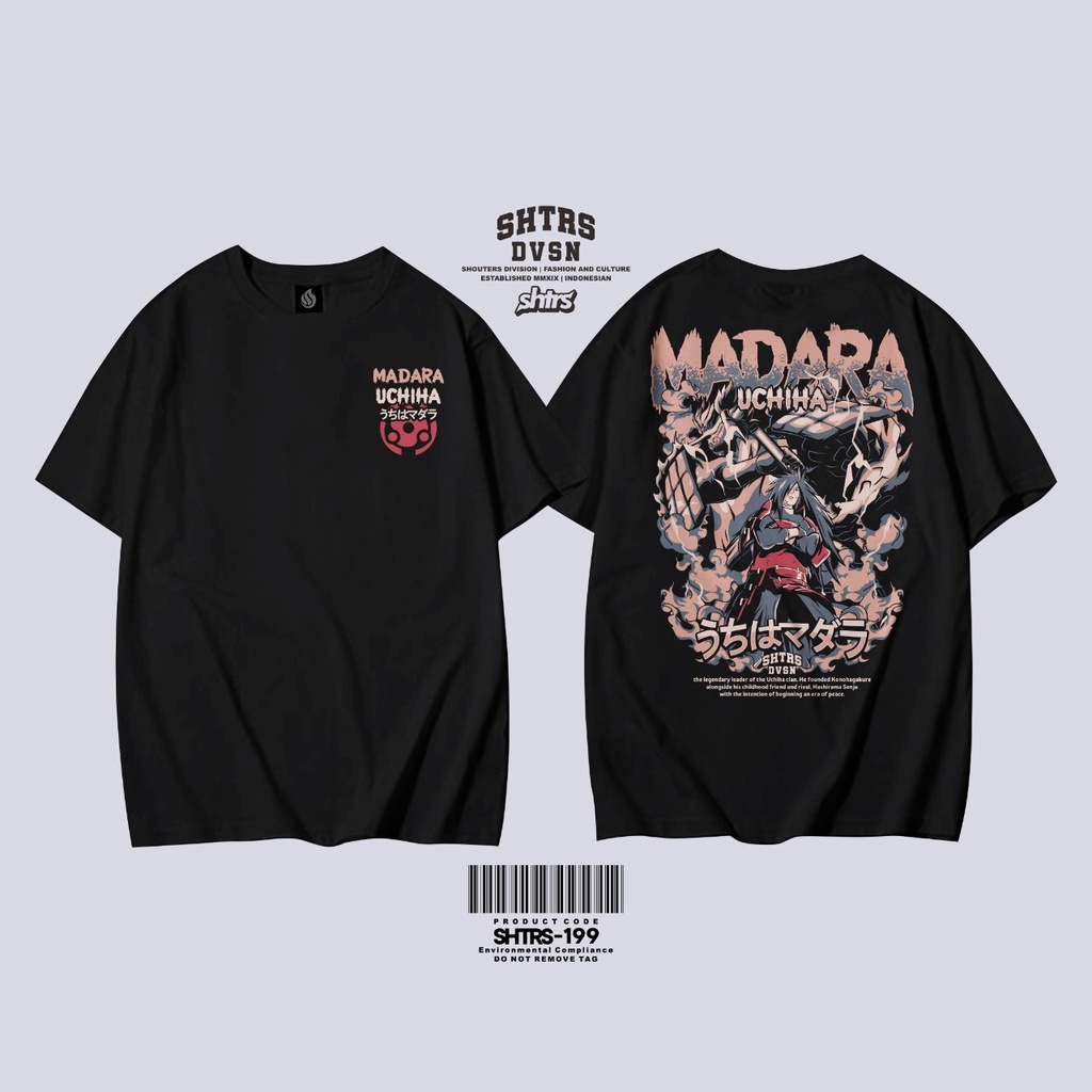 Baju Atasan Kaos Distro Anime Pria Lengan Pendek Terbaru Keren 2022 Naruto Uchiha Madara