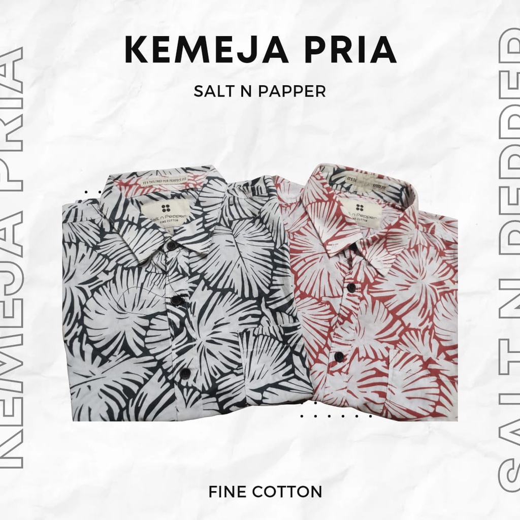 KEMEJA PRIA DEWASA GRADE B SIZE L LENGAN PENDEK BRAND SALT N PAPPER FINE COTTON, KEMEJA MURAH ORGINAL 100%