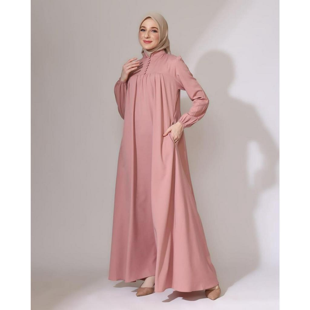 NEW - Azkia Dress - GAMIS POLOS BAHAN TOYOBO | DRESS POLOS MURAH  / Gamis Kondangan BAJU DEWASA MURAH TERBARU 2023