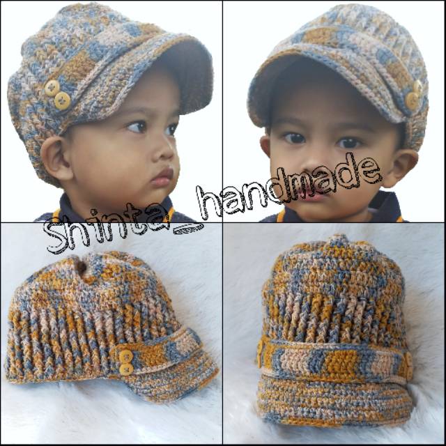 Topi Rajut "Newsboy Cap"
