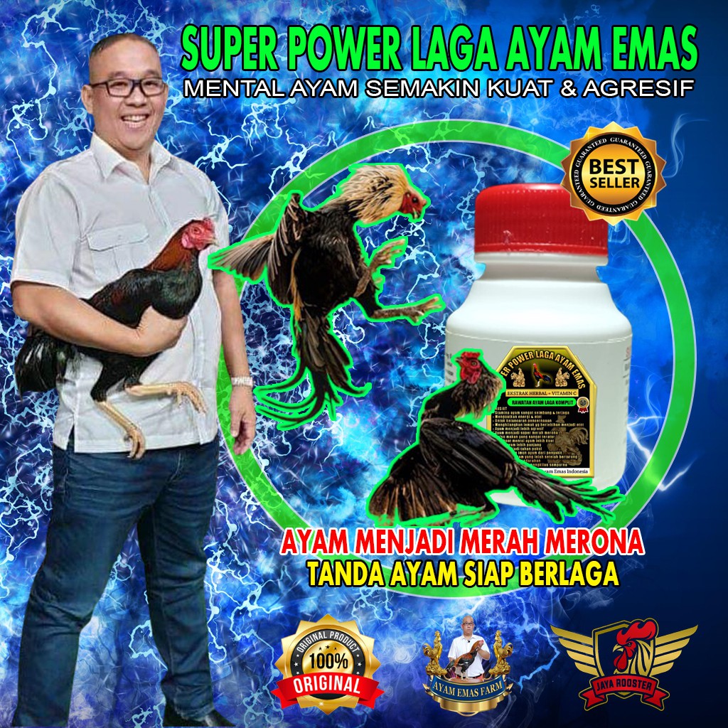 Super Power Laga Ayam Emas - Terbukti Ampuh Menguatkan Energi & Otot Ayam - Doping Harian Ayam Laga