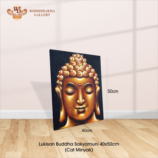 Lukisan Painting Hiasan Dinding Buddha Sakyamuni 40x50cm