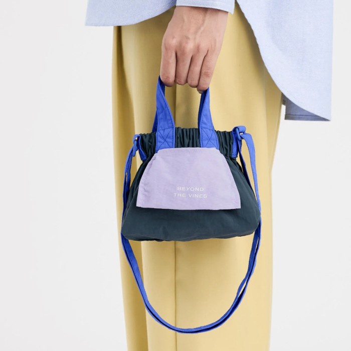 {suhadistore} Micro Dumpling Bag - Special Edition Colourblock Beyond the Vines - Teal/Lilac Diskon
