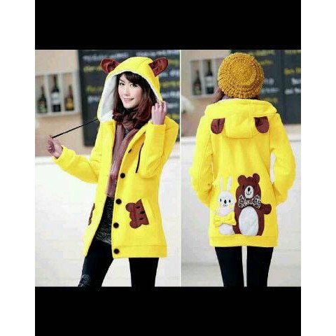 Jaket Funny Bear amp Rabbit Yellow BARANG BERKUALITAS PALING KECE