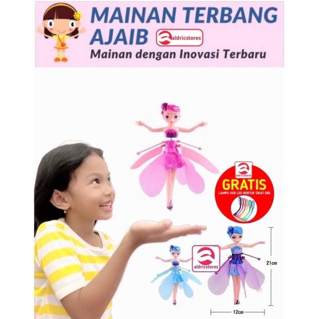 Mainan Peri Terbang Ajaib / Boneka Peri Terbang / Peri Terbang sensor Tangan / Mainan Barbie Terbang