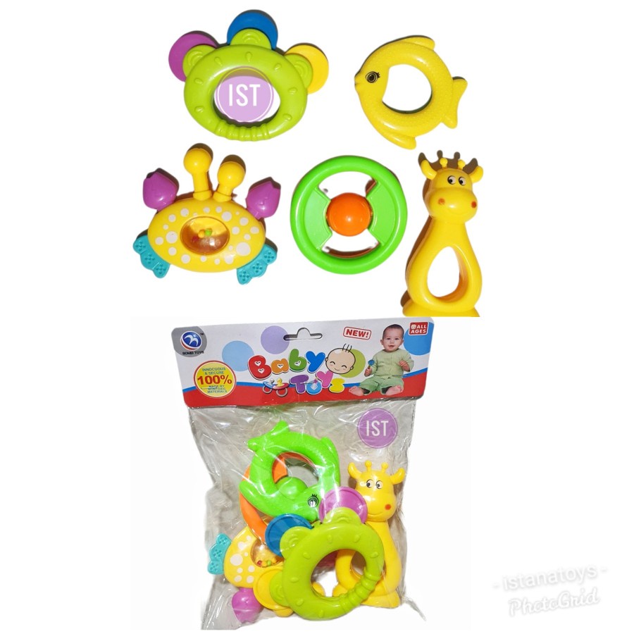 MWN Mainan Bayi Baby Toys Rattle Mainan Krincingan Bayi Set 5 pcs BM8005