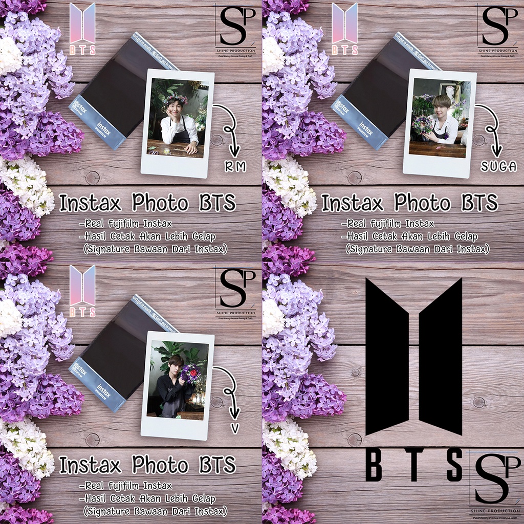 Cetak Foto BTS Instax Fujifilm Plus Nama Personil