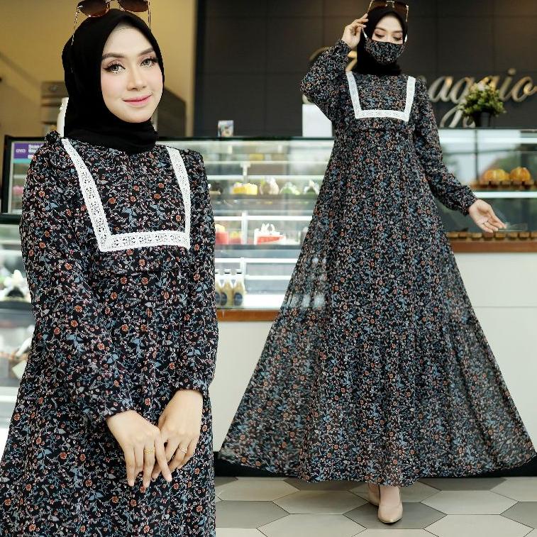[PRODUK CZ99S] Nura Collection Official - Nuriel Shop - Baju Gamis Wanita - Gamis Bahan Ceruty - Lal
