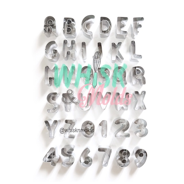 Cetakan Stainless Steel Cookies Kue Kering Fondant Gumpaste Alphabet Alfabet Huruf Angka Cutter