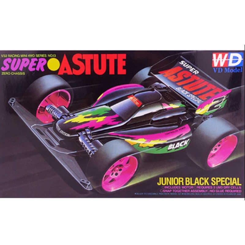 Tamiya Mini 4wd Merk DD Ruize Super Astute Junior Black Zero Chassis