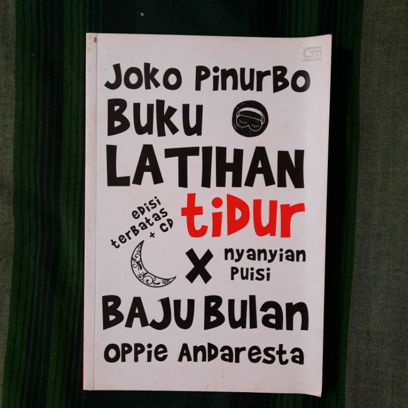 BUKU BEKAS ORIGINAL BUKU LATIHAN TIDUR JOKO PINURBO BONUS CD NYANYIAN PUISI OPPIE ANDERESTA