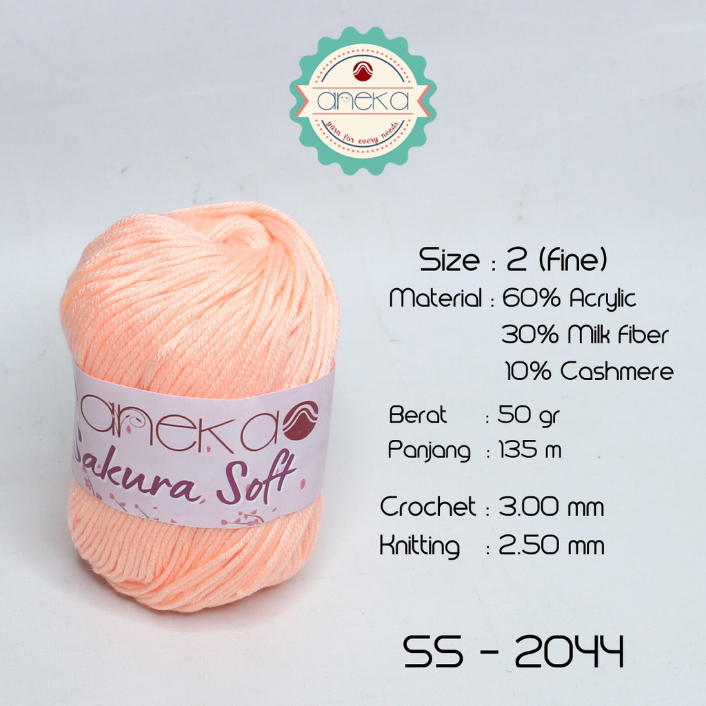 Benang Rajut Sakura Soft / Silk Cotton Milk Cotton Yarn - 2044