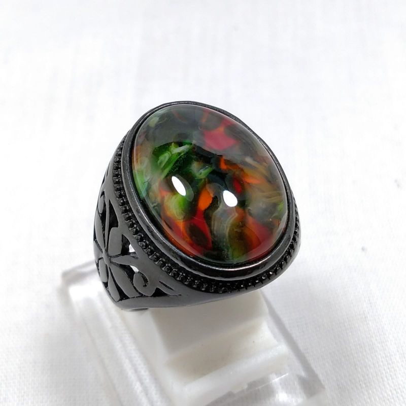 TERMANTAP batu akik pancawarna Edong asli natural top quality siap pakai