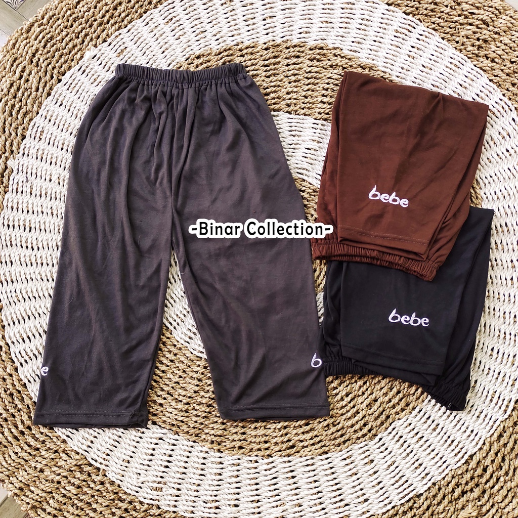 SYD 19- Celana leging pendek 7/8 ibu / legging cewek dalaman harian santai wanita murah fit L XL