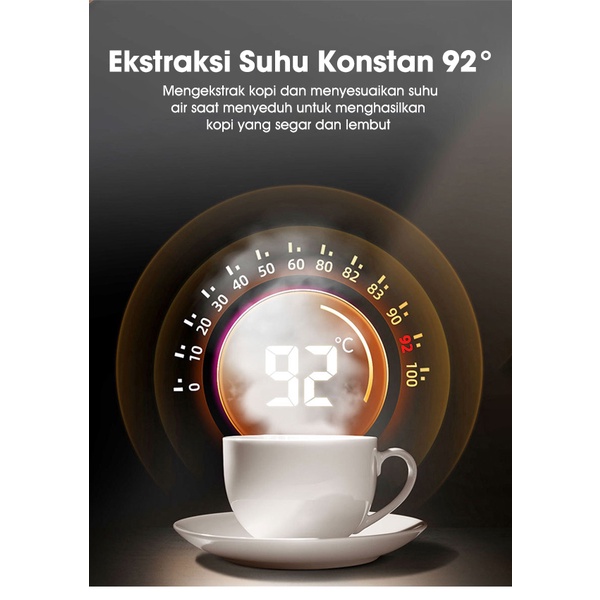 Samono 900W Coffee Maker Mesin Kopi Multifungsi Low Watt SW-CMGB06 Black