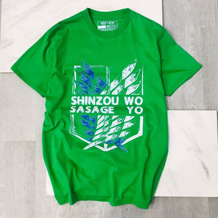 Tshirt Sasageyo Scouting Green SNK Attack on Titan