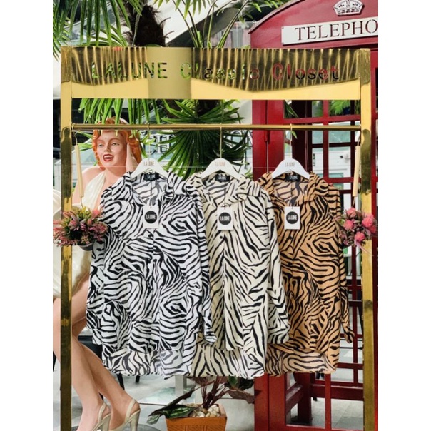 KEMEJA LALUNE ZEBRA COLORS 100% ORIGIBAL IMPORT BANGKOK