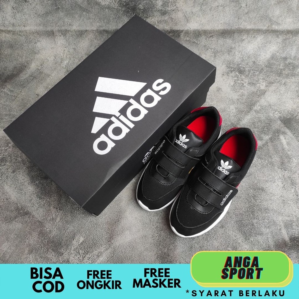 SEPATU ANAK PEREMPUAN ADIDAS HITAM MAROON SEPATU SEKOLAH SD LAKI LAKI CASUAL KEREN SEPATU KETS KIDS MADE IN VIETNAM SIZE 31-35