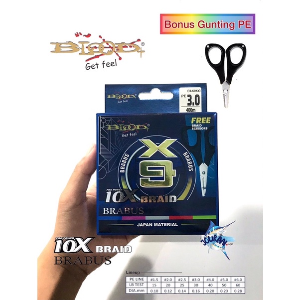 PE Brabus X9 400m dan 200m Bonus Gunting PE