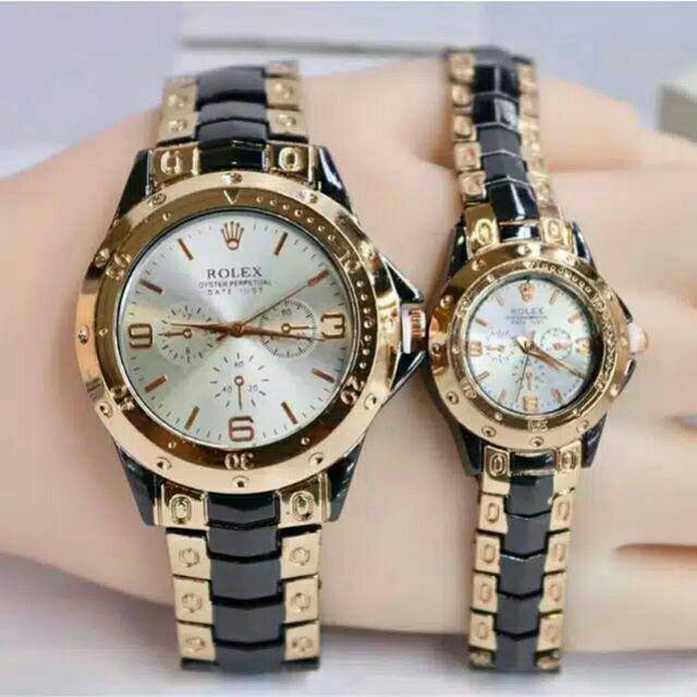 Jam Tangan Pria/Wanita/Couple Rolex Crono Hiasan Angka Stainliss